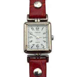 VTG Carriage by Timex Womens Tank Watch 20mm - New Battery - New Leather Strap